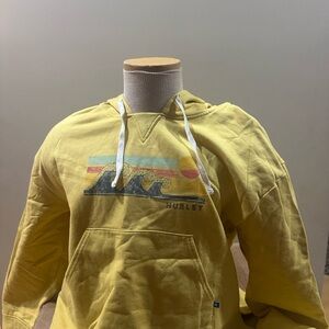 Hurley Yellow Graphic Cropped Hoodie for Women